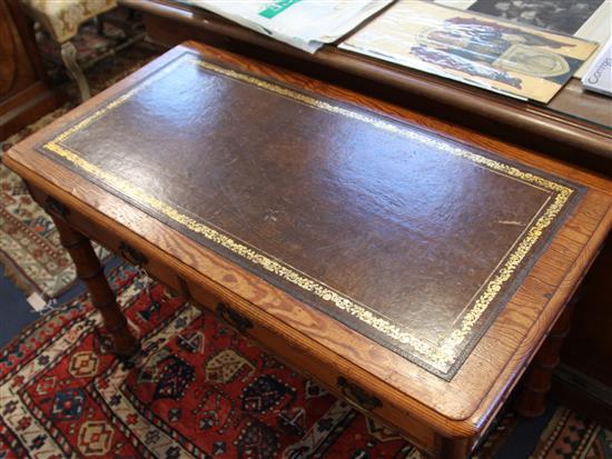 Howard & Sons. A Victorian pine writing table, W.3ft 6in. D.1ft 10in. H.2ft 3in.